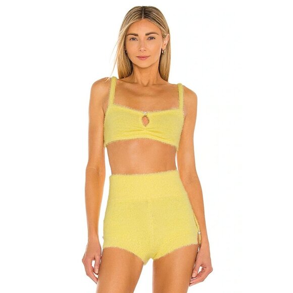 Camila Coelho Tops - Camila Coelho Genevieve Knit Bralette in Butter Yellow